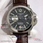Perfect Replica Panerai Luminor GMT 44MM Watch - PAM0088 316L Steel Stainless Steel Black Face